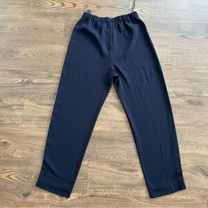 Black High Waist Pull On Tapered Pants Women’s Size M L Elastic Back Minimalist